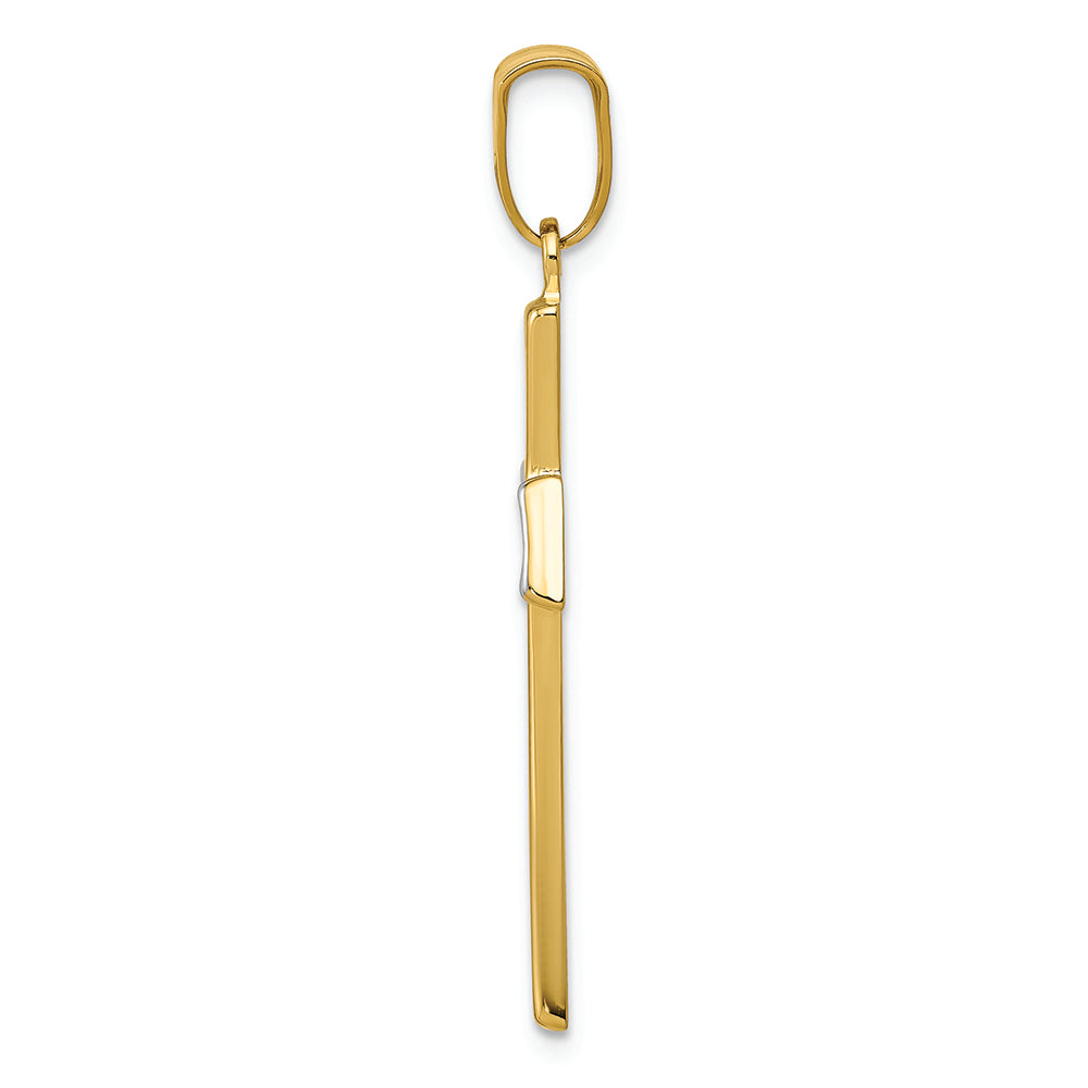 FJC Finejewelers 14k Yellow Gold with Rhodium Polished Cross Charm