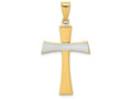 FJC Finejewelers 14k Yellow Gold with Rhodium Polished Cross Charm