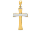 FJC Finejewelers 14k Yellow Gold with Rhodium Polished Cross Charm