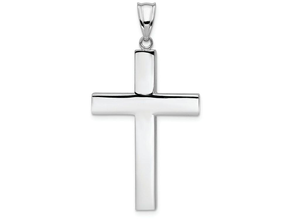 FJC Finejewelers 14k White Gold Polished Hollow Cross Charm