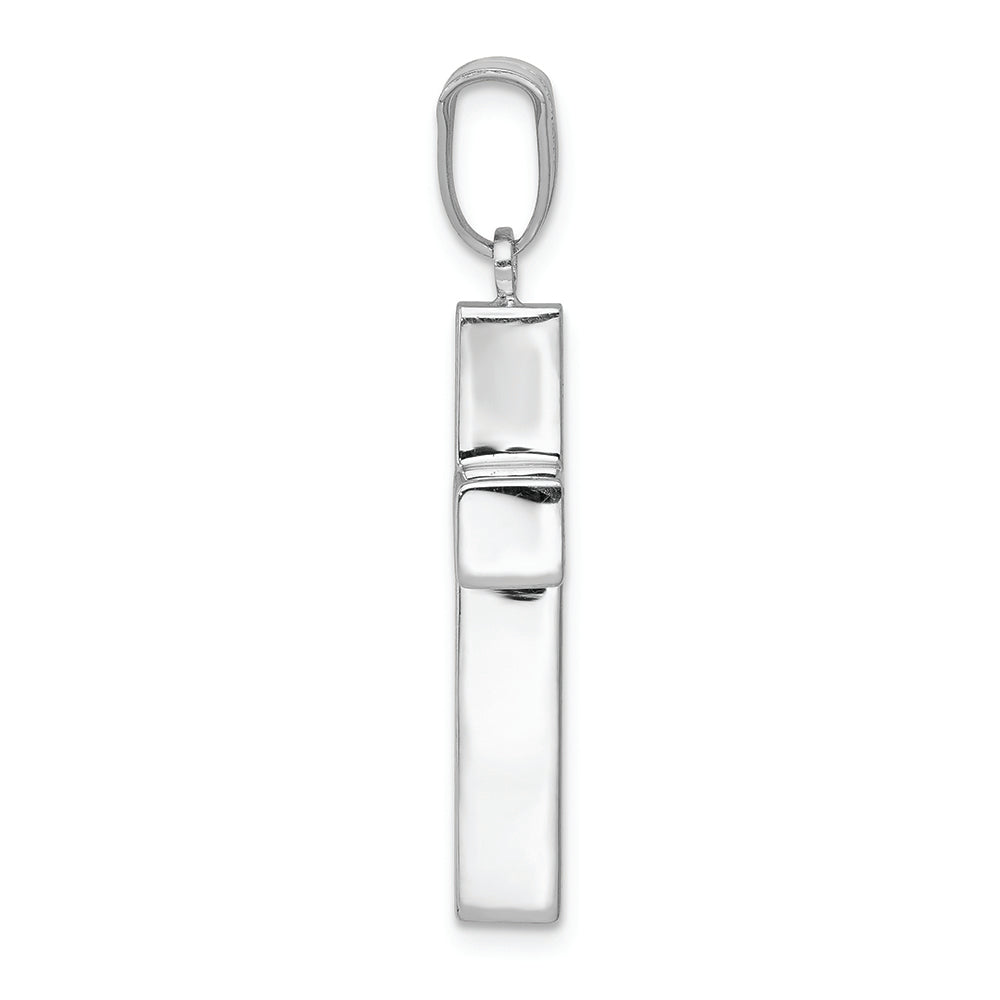 FJC Finejewelers 14k White Gold Polished Hollow Cross Charm