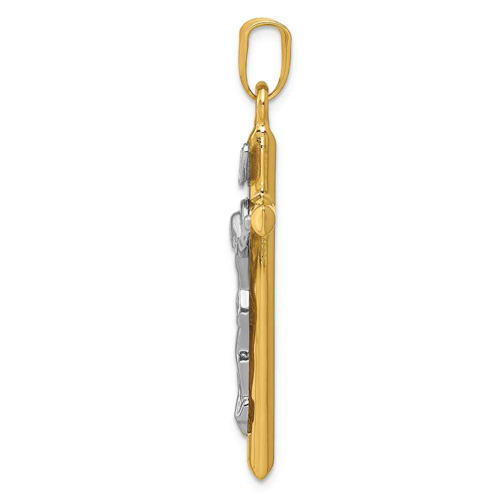 FJC Finejewelers 14k Two-tone Gold Inri Crucifix Charm