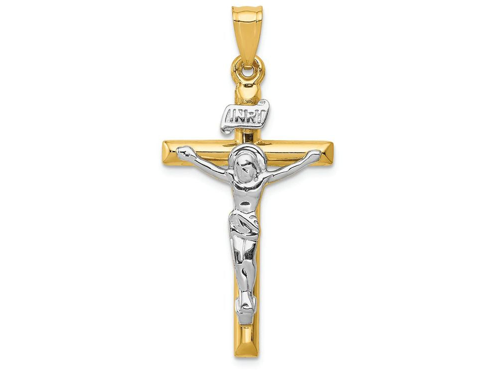 FJC Finejewelers 14k Two-tone Gold Inri Crucifix Charm