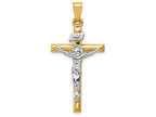 FJC Finejewelers 14k Two-tone Gold Inri Crucifix Charm
