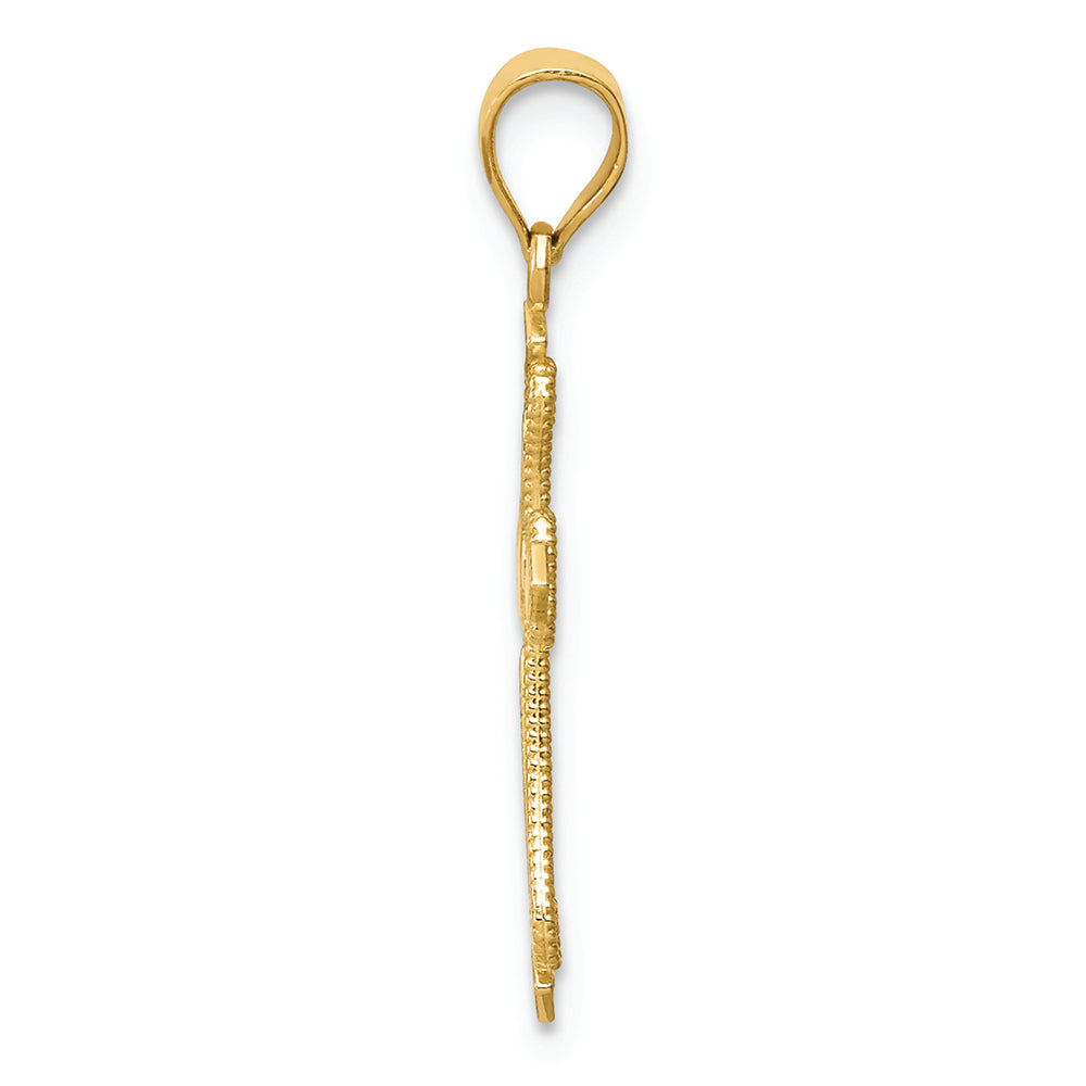 FJC Finejewelers 14k Yellow Gold Mini Budded Cross Charm