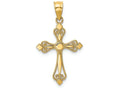 FJC Finejewelers 14k Yellow Gold Mini Budded Cross Charm