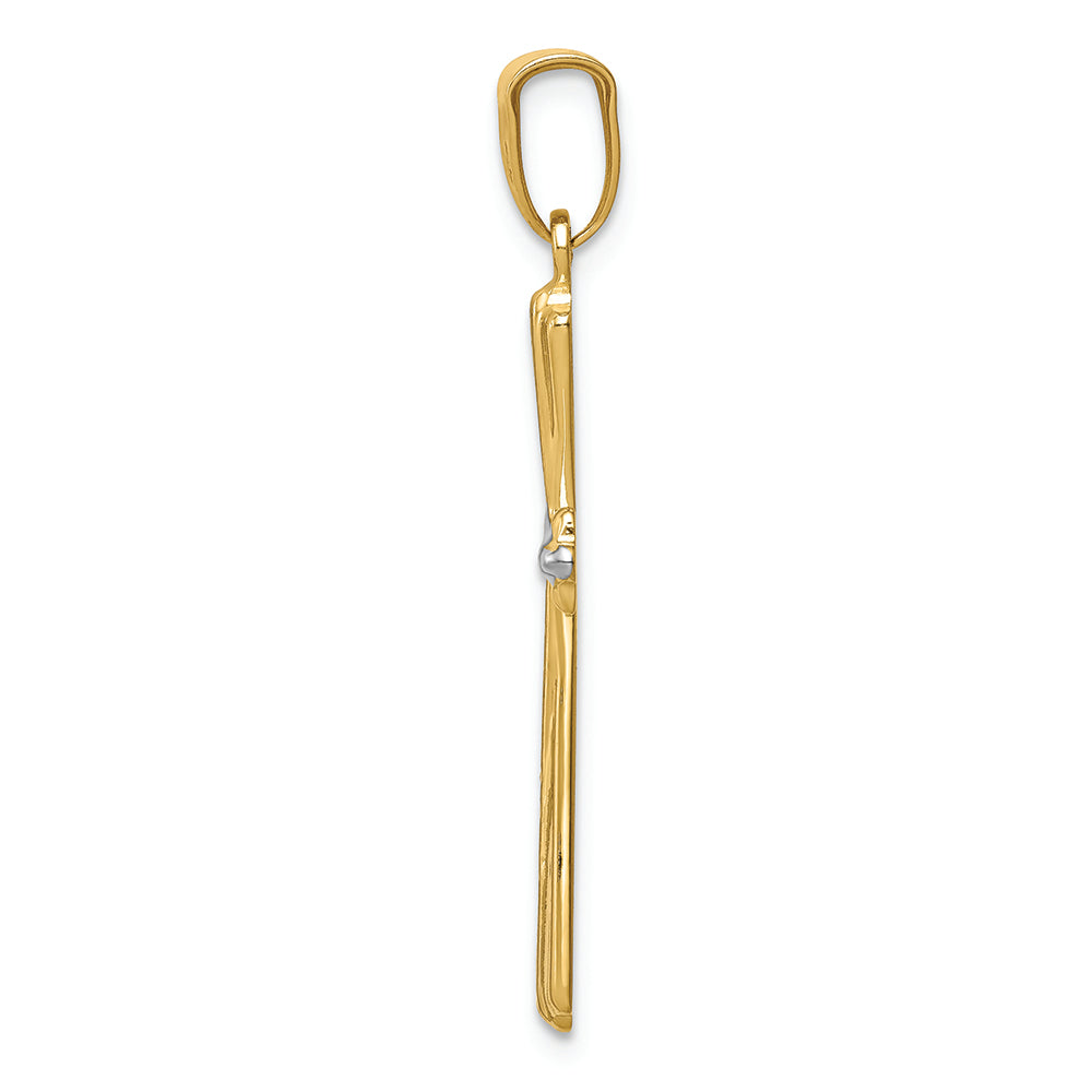 FJC Finejewelers 14k Two-tone Gold Bright Cut Cross Charm