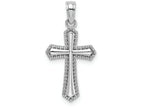 FJC Finejewelers 14k White Gold Beaded Trim Cross withcenter Charm