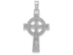 FJC Finejewelers 14k White Gold Sm Celtic Cross with Eternity Circle Design Texture Charm