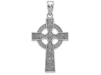FJC Finejewelers 14k White Gold Lrg Celtic Cross with Eternity Circle Design Texture (1 Charm