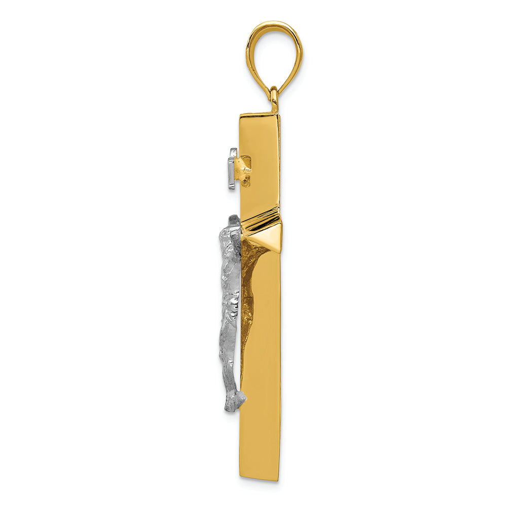 FJC Finejewelers 14k Two-tone Gold Inri Hollow Crucifix Charm
