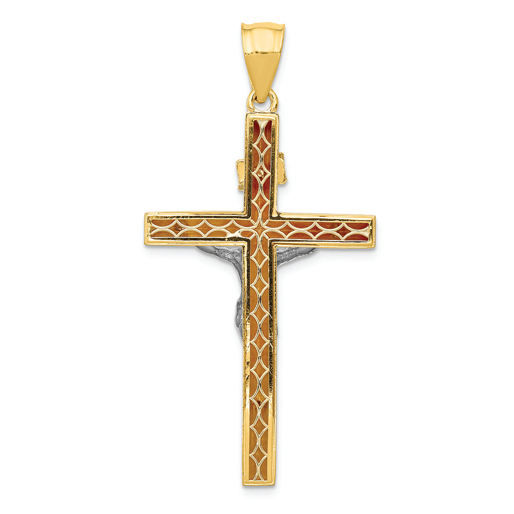 FJC Finejewelers 14k Two-tone Gold Inri Hollow Crucifix Charm