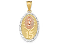 FJC Finejewelers 14k Yellow Rose Gold with with Rhodium Guadalupe 15 Charm