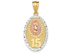 FJC Finejewelers 14k Yellow Rose Gold with with Rhodium Guadalupe 15 Charm