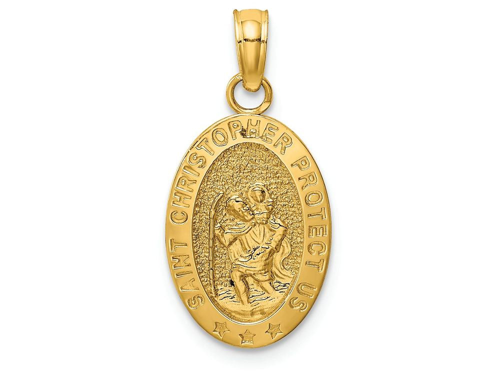 FJC Finejewelers 14k Yellow Gold Saint Christopher Medal Charm