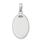 FJC Finejewelers 14k White Gold White Saint Christopher Oval Medal Textured Charm
