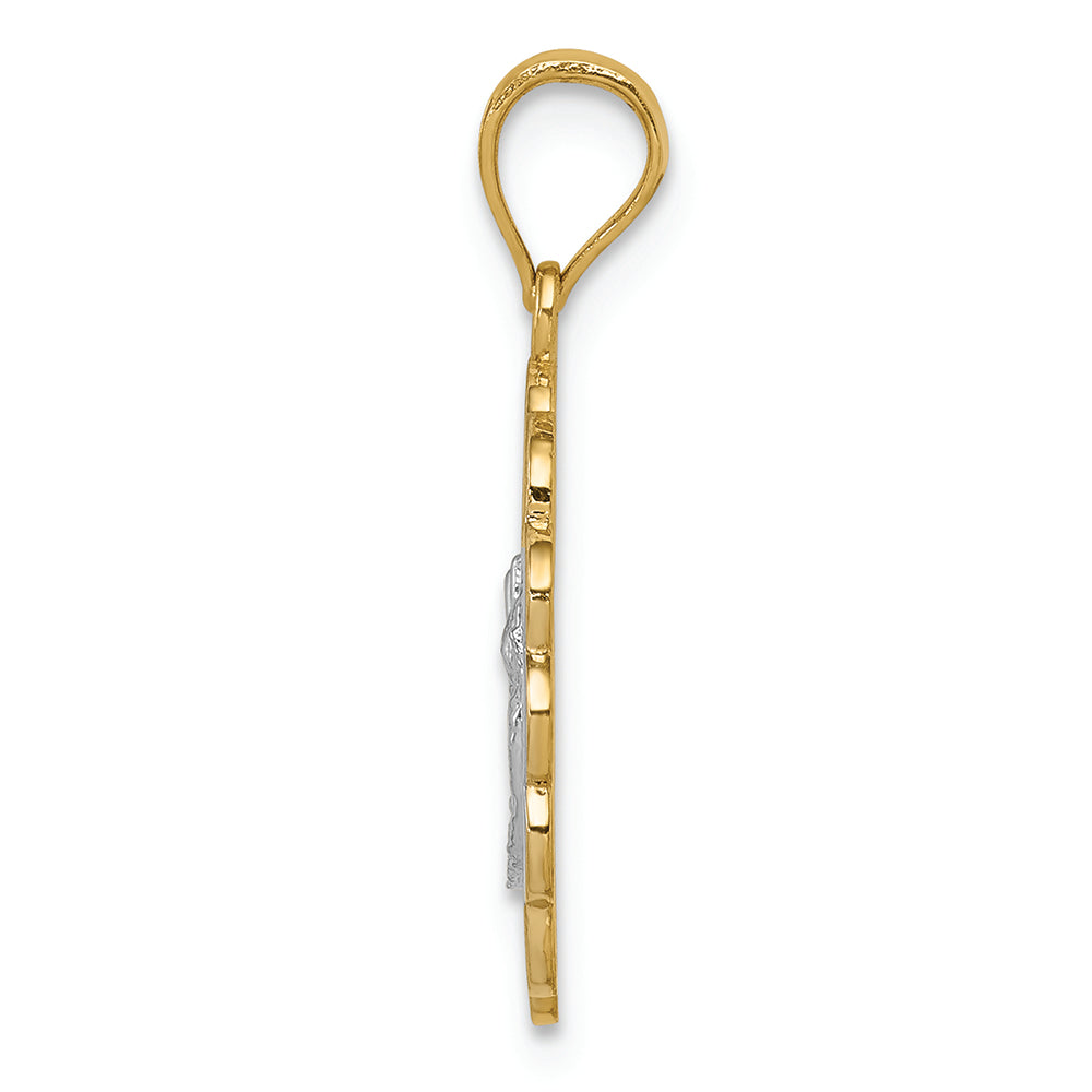 FJC Finejewelers 14k Yellow White Gold with with Rhodium Baptism Charm