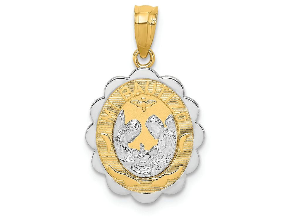 FJC Finejewelers 14k Yellow White Gold with with Rhodium Baptism Charm
