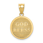 FJC Finejewelers 14k Yellow Gold Reversible Cross God Bless Charm