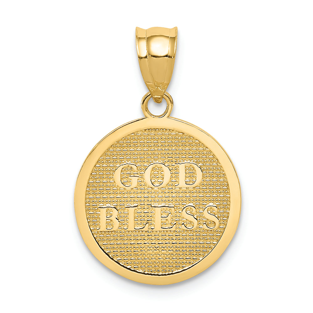 FJC Finejewelers 14k Yellow Gold Reversible Cross God Bless Charm