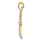 FJC Finejewelers 14k Yellow White Gold with with Rhodium Angel Charm