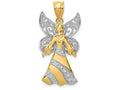 FJC Finejewelers 14k Yellow White Gold with with Rhodium Angel Charm