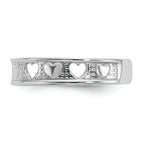 FJC Finejewelers 14k White Gold Polished with Hearts Toe Ring 3mm wide