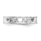 FJC Finejewelers 14k White Gold Polished with Hearts Toe Ring 3mm wide