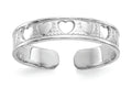 FJC Finejewelers 14k White Gold Polished with Hearts Toe Ring 3mm wide