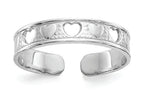 FJC Finejewelers 14k White Gold Polished with Hearts Toe Ring 3mm wide