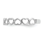 FJC Finejewelers 14k White Gold Polished Cut Out Hearts Toe Ring 3mm wide