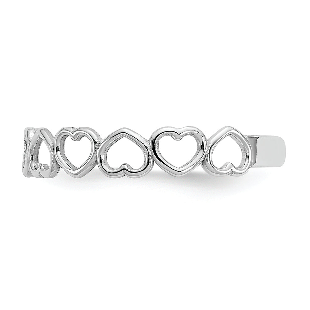 FJC Finejewelers 14k White Gold Polished Cut Out Hearts Toe Ring 3mm wide