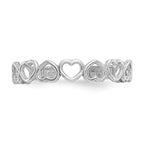FJC Finejewelers 14k White Gold Polished Cut Out Hearts Toe Ring 3mm wide