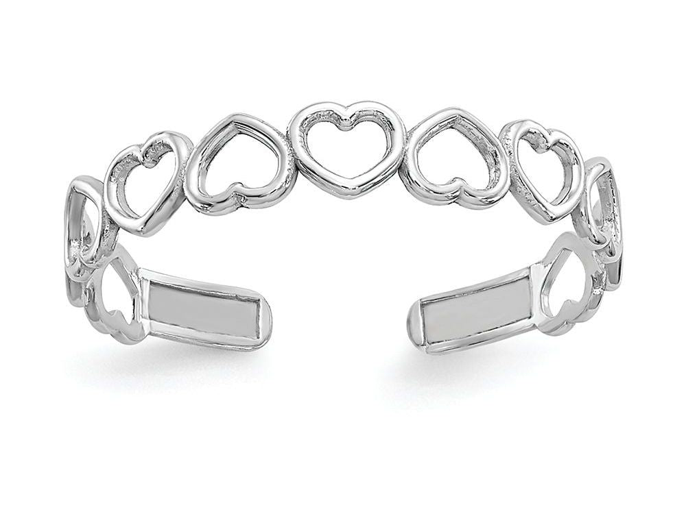 FJC Finejewelers 14k White Gold Polished Cut Out Hearts Toe Ring 3mm wide