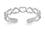 FJC Finejewelers 14k White Gold Polished Cut Out Hearts Toe Ring 3mm wide