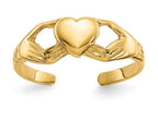 FJC Finejewelers 14k Yellow Gold Polished Claddagh Toe Ring 2mm wide