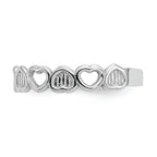 FJC Finejewelers 14k White Gold Polished Hearts Patterned Toe Ring 3mm wide