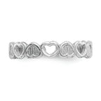 FJC Finejewelers 14k White Gold Polished Hearts Patterned Toe Ring 3mm wide