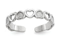 FJC Finejewelers 14k White Gold Polished Hearts Patterned Toe Ring 3mm wide