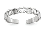 FJC Finejewelers 14k White Gold Polished Hearts Patterned Toe Ring 3mm wide