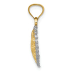FJC Finejewelers 14k Yellow Gold with Rhodium Polished And Bright Cut Heart Charm