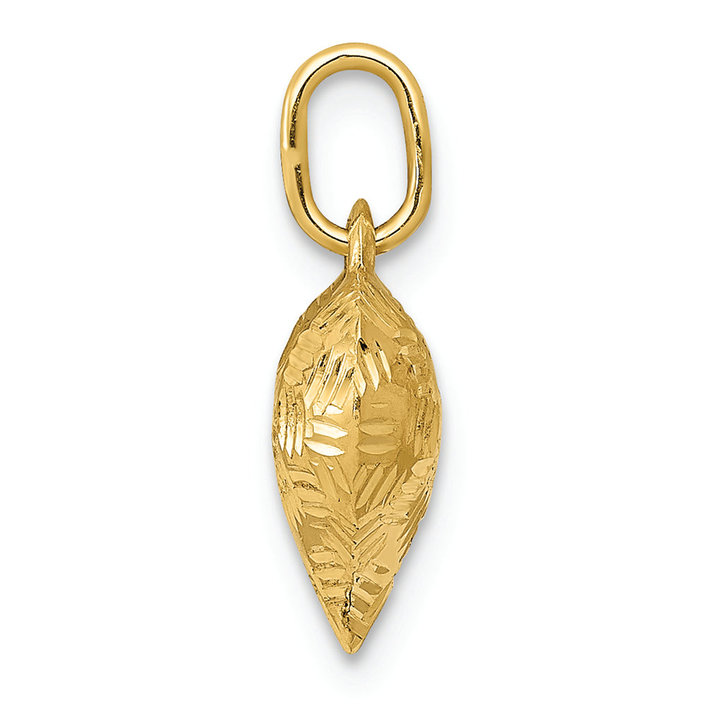 FJC Finejewelers 14k Yellow Gold Textured Puff Heart Charm