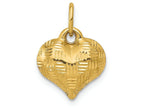 FJC Finejewelers 14k Yellow Gold Textured Puff Heart Charm