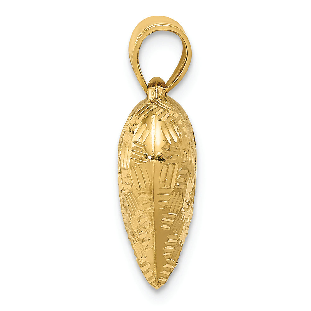 FJC Finejewelers 14k Yellow Gold Textured Puff Heart Charm