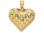 FJC Finejewelers 14k Yellow Gold Textured Puff Heart Charm