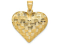 FJC Finejewelers 14k Yellow Gold Textured Puff Heart Charm