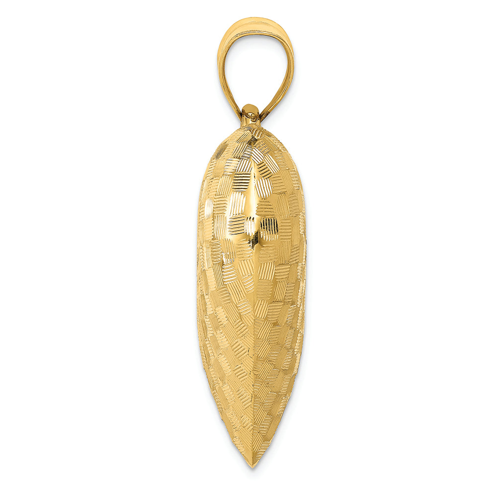 FJC Finejewelers 14k Yellow Gold Textured Puff Heart Charm