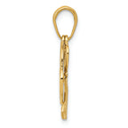 FJC Finejewelers 14k Yellow Gold Polished Key And Heart Shaped Lock Moveable Charm