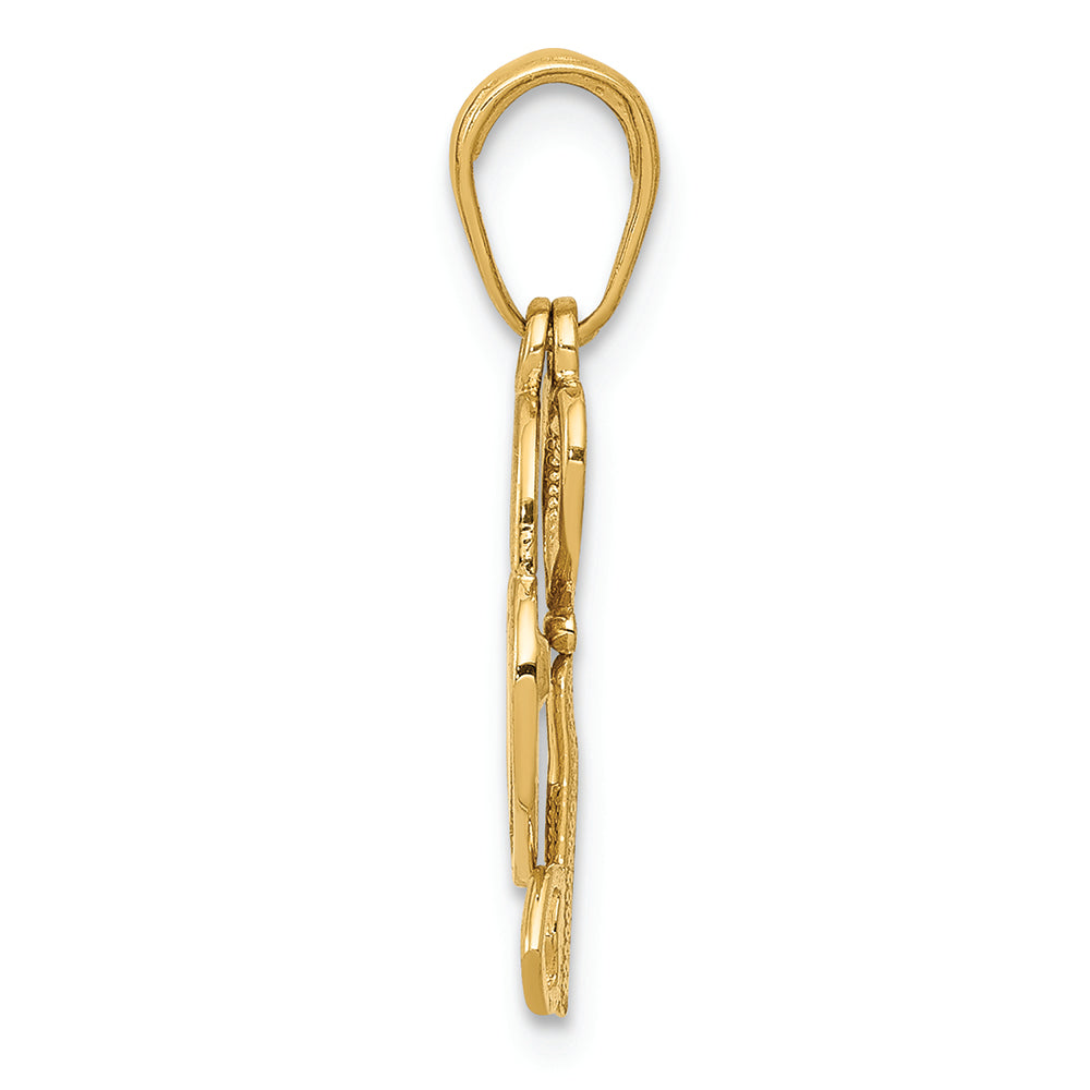 FJC Finejewelers 14k Yellow Gold Polished Key And Heart Shaped Lock Moveable Charm
