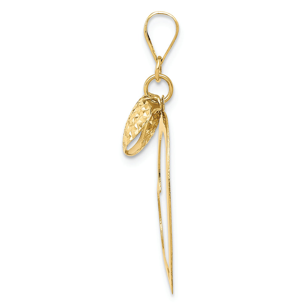 FJC Finejewelers 14k Yellow Gold Open Heart Puffed Heart Charm